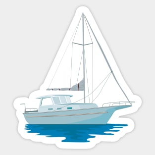 Sailboat or Sailing Boat Retro Sticker